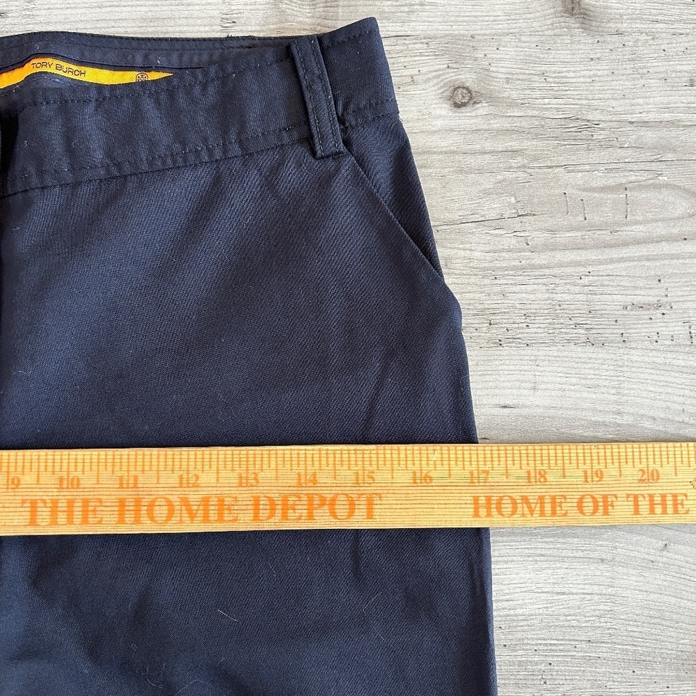 Tory Burch Navy Blue Flat Front Wool Ankle Pants - Picture 7 of 9